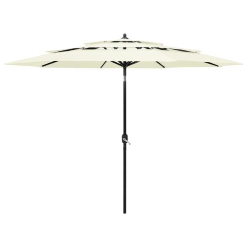 3-Tier Garden Umbrella Outdoor Patio Beach Cantilever Parasol with Aluminium Pole Sand 3 m