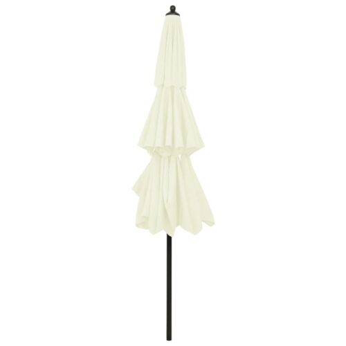 3-Tier Garden Umbrella Outdoor Patio Beach Cantilever Parasol with Aluminium Pole Sand 3 m - Image 4