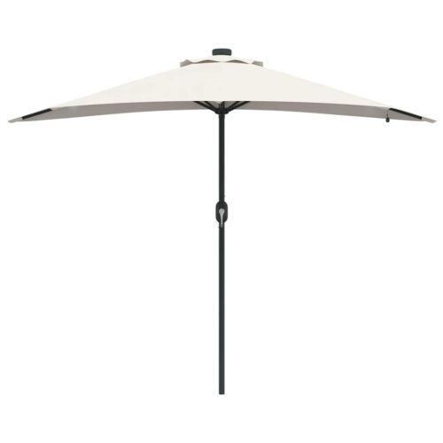 LED Lights Garden Umbrella Outdoor Patio Cantilever Parasol Sand Fabric 294x150x223cm - Image 5