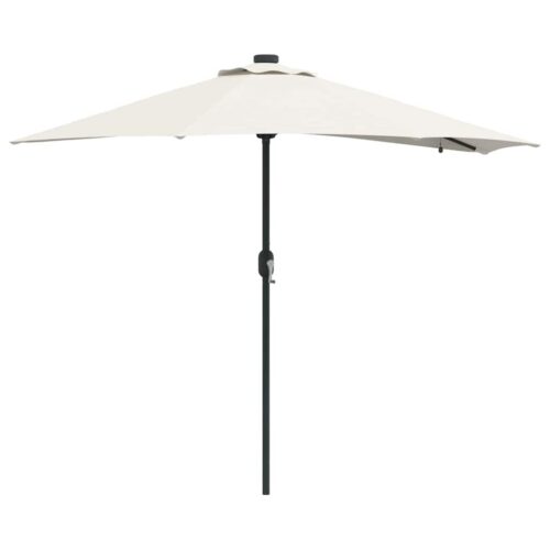 LED Lights Garden Umbrella Outdoor Patio Cantilever Parasol Sand Fabric 294x150x223cm - Image 13