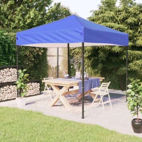 Folding Outdoor Gazebo Event Party Wedding Garden Camping Tent Blue 3x3 m - Image 2