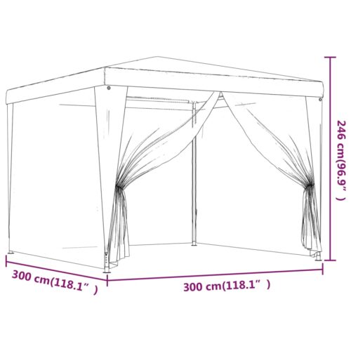 Outdoor Gazebo Event Party Wedding Garden Camping Tent Mesh Wall Anthracite 3x3m - Image 7