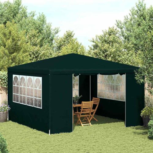 Professional Outdoor Gazebo Event Party Wedding Garden Camping Tent with Side Walls 4x4m Green 90 g/m² - Image 2