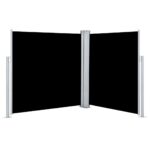 Retractable Side Awning Black 140x600cm