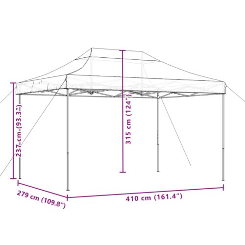 Folding Pop-Up Outdoor Gazebo Event Party Wedding Garden Camping Tent Terracotta 410x279x315cm - Image 9