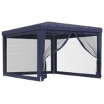 Outdoor Gazebo Event Party Wedding Garden Camping Tent Mesh Sidewalls Blue 3x4m HDPE