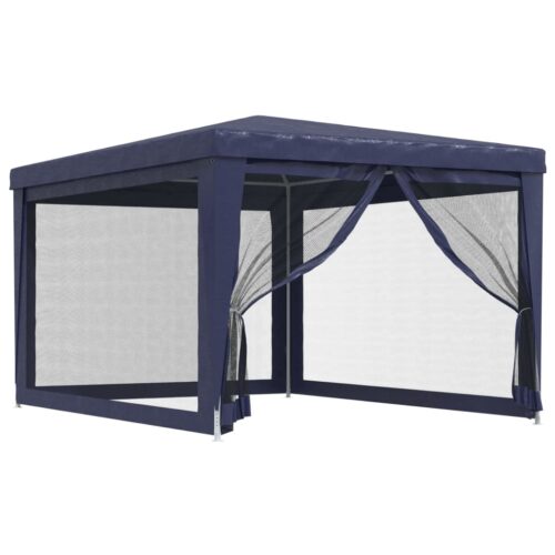 Outdoor Gazebo Event Party Wedding Garden Camping Tent Mesh Sidewalls Blue 3x4m HDPE