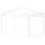 Folding Outdoor Gazebo Event Party Wedding Garden Camping Tent with Sidewalls White 3x3 m