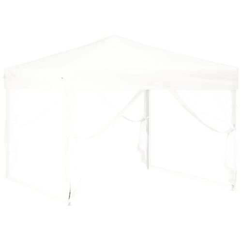 Folding Outdoor Gazebo Event Party Wedding Garden Camping Tent with Sidewalls White 3x3 m - Image 3