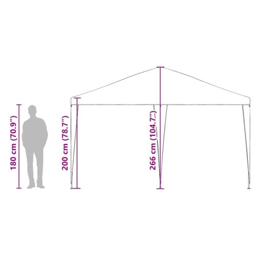 Outdoor Gazebo Event Party Wedding Garden Camping Tent White 400x400x266cm Polyester Steel - Image 11