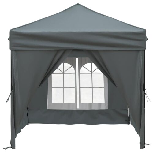 Folding Outdoor Gazebo Event Party Wedding Garden Camping Tent with Sidewalls Anthracite 2x2 m - Image 3