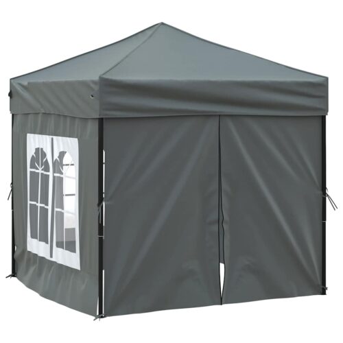 Folding Outdoor Gazebo Event Party Wedding Garden Camping Tent with Sidewalls Anthracite 2x2 m - Image 4