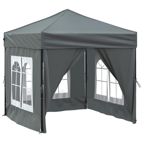 Folding Outdoor Gazebo Event Party Wedding Garden Camping Tent with Sidewalls Anthracite 2x2 m - Image 13