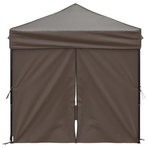 Folding Outdoor Gazebo Event Party Wedding Garden Camping Tent with Sidewalls Taupe 2x2 m - Image 4