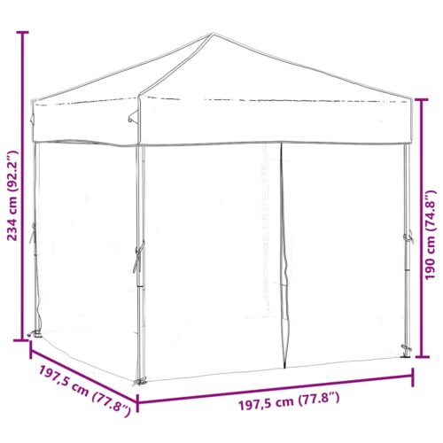 Folding Outdoor Gazebo Event Party Wedding Garden Camping Tent with Sidewalls Taupe 2x2 m - Image 9