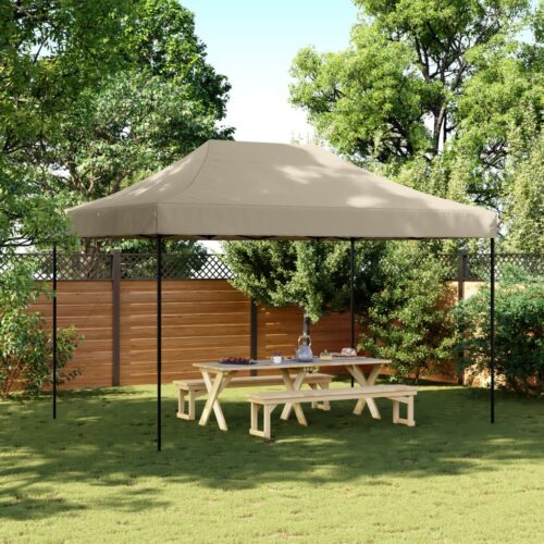 Foldable Outdoor Gazebo Event Party Wedding Garden Camping Tent Pop-Up Taupe 410x279x315cm - Image 2