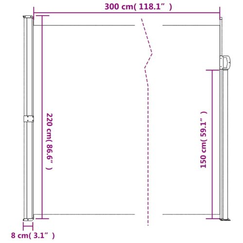Retractable Side Awning Anthracite 220x300cm - Image 10