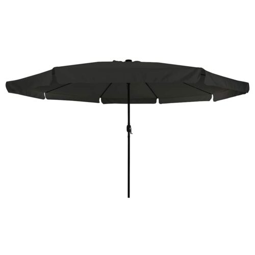 LED Lights Garden Umbrella Outdoor Patio Beach Cantilever Parasol Black 395x395x245cm - Image 4