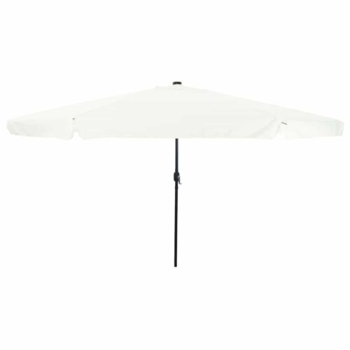 LED Lights Garden Umbrella Outdoor Patio Beach Cantilever Parasol White Black 395x395x245cm - Image 2