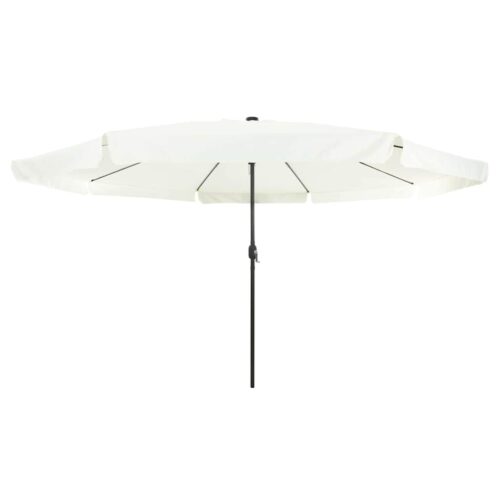 LED Lights Garden Umbrella Outdoor Patio Beach Cantilever Parasol White Black 395x395x245cm - Image 4