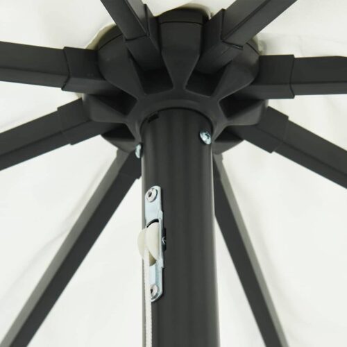 LED Lights Garden Umbrella Outdoor Patio Beach Cantilever Parasol White Black 395x395x245cm - Image 5