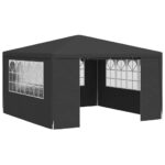 Professional Outdoor Gazebo Event Party Wedding Garden Camping Tent with Side Walls 4x4m Anthracite 90 g/m²