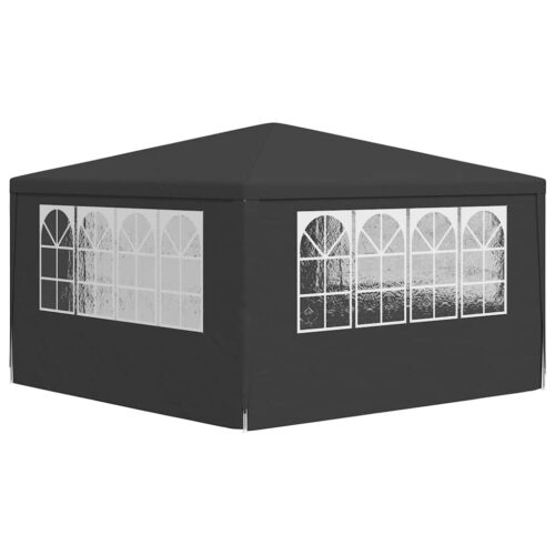 Professional Outdoor Gazebo Event Party Wedding Garden Camping Tent with Side Walls 4x4m Anthracite 90 g/m² - Image 6