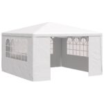 Professional Outdoor Gazebo Event Party Wedding Garden Camping Tent with Side Walls 4x4m White 90 g/m²