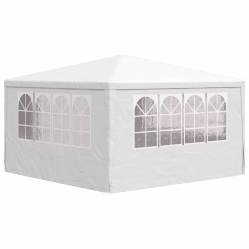 Professional Outdoor Gazebo Event Party Wedding Garden Camping Tent with Side Walls 4x4m White 90 g/m² - Image 6