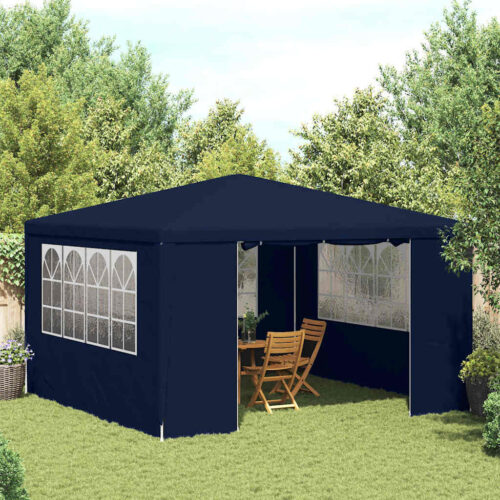 Professional Outdoor Gazebo Event Party Wedding Garden Camping Tent with Side Walls 4x4m Blue 90 g/m² - Image 2