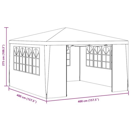 Professional Outdoor Gazebo Event Party Wedding Garden Camping Tent with Side Walls 4x4m Blue 90 g/m² - Image 10