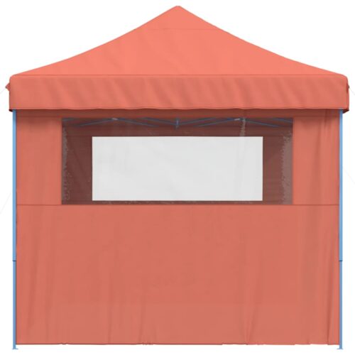 Foldable Outdoor Gazebo Event Party Wedding Garden Camping Tent Pop-Up with 3 Sidewalls Terracotta - Image 4