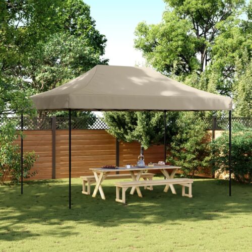 Foldable Outdoor Gazebo Event Party Wedding Garden Camping Tent Pop-Up Taupe 440x292x315cm - Image 2