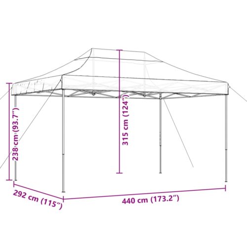 Foldable Outdoor Gazebo Event Party Wedding Garden Camping Tent Pop-Up Taupe 440x292x315cm - Image 9