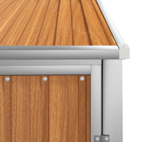 Garden Tool Shed Brown 88x89x161cm Galvanised Steel - Image 7