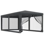Outdoor Gazebo Event Party Wedding Garden Camping Tent Mesh Wall Anthracite 3x6m