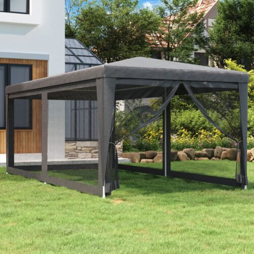 Outdoor Gazebo Event Party Wedding Garden Camping Tent Mesh Wall Anthracite 3x6m - Image 2