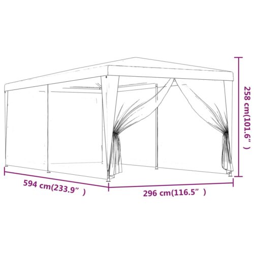 Outdoor Gazebo Event Party Wedding Garden Camping Tent Mesh Wall Anthracite 3x6m - Image 7