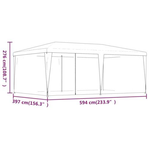 Outdoor Gazebo Event Party Wedding Garden Camping Tent Mesh Sidewalls Blue 6x4m HDPE - Image 7