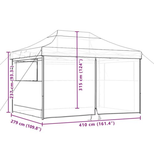 Foldable Pop-Up Outdoor Gazebo Event Party Wedding Garden Camping Tent Terracotta - Image 10