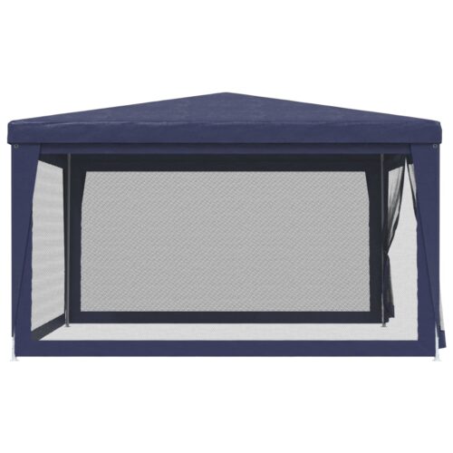 Outdoor Gazebo Event Party Wedding Garden Camping Tent Mesh Sidewalls Blue 4x4m HDPE - Image 4