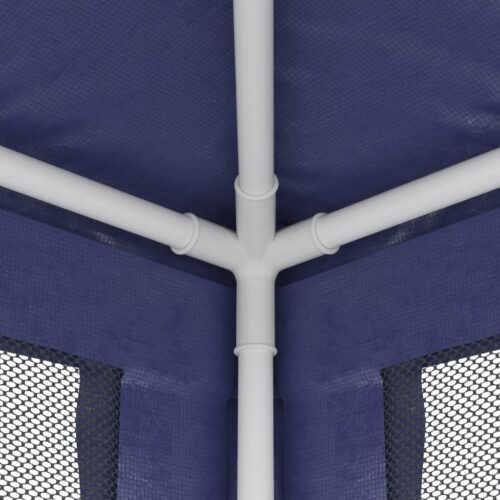 Outdoor Gazebo Event Party Wedding Garden Camping Tent Mesh Sidewalls Blue 4x4m HDPE - Image 6