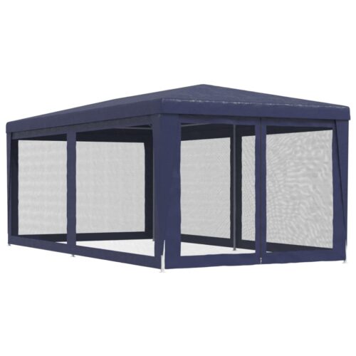 Outdoor Gazebo Event Party Wedding Garden Camping Tent Mesh Sidewalls Blue 3x6m HDPE - Image 5