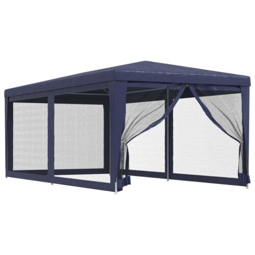 Outdoor Gazebo Event Party Wedding Garden Camping Tent Mesh Sidewalls Blue 3x6m HDPE - Image 8