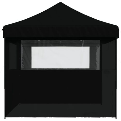 Foldable Outdoor Gazebo Event Party Wedding Garden Camping Tent Pop-Up with 3 Sidewalls Black - Image 4