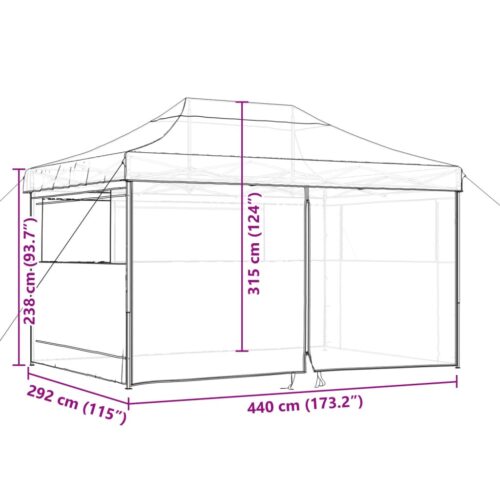 Foldable Pop-Up Outdoor Gazebo Event Party Wedding Garden Camping Tent Terracotta - Image 10