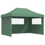 Foldable Outdoor Gazebo Event Party Wedding Garden Camping Tent Pop-Up with 3 Sidewalls Green