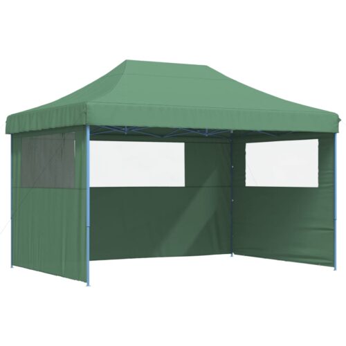 Foldable Outdoor Gazebo Event Party Wedding Garden Camping Tent Pop-Up with 3 Sidewalls Green