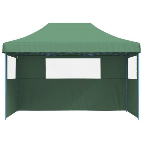 Foldable Outdoor Gazebo Event Party Wedding Garden Camping Tent Pop-Up with 3 Sidewalls Green - Image 3