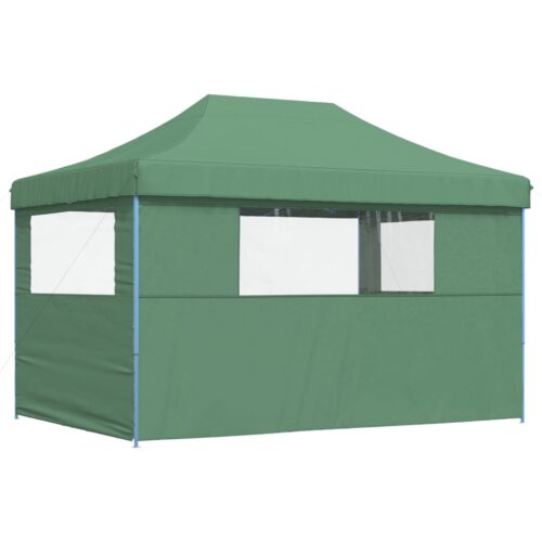 Foldable Outdoor Gazebo Event Party Wedding Garden Camping Tent Pop-Up with 3 Sidewalls Green - Image 5